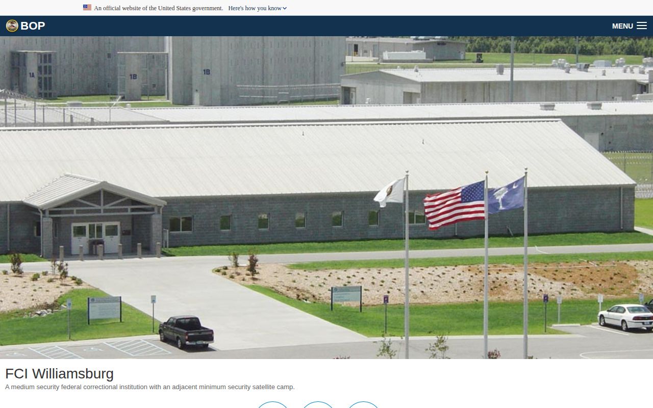 Official FCI Williamsburg federal facility information and release routing